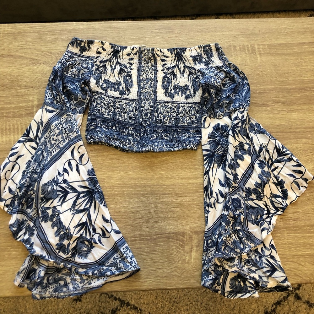 LF Flowy Blue Top